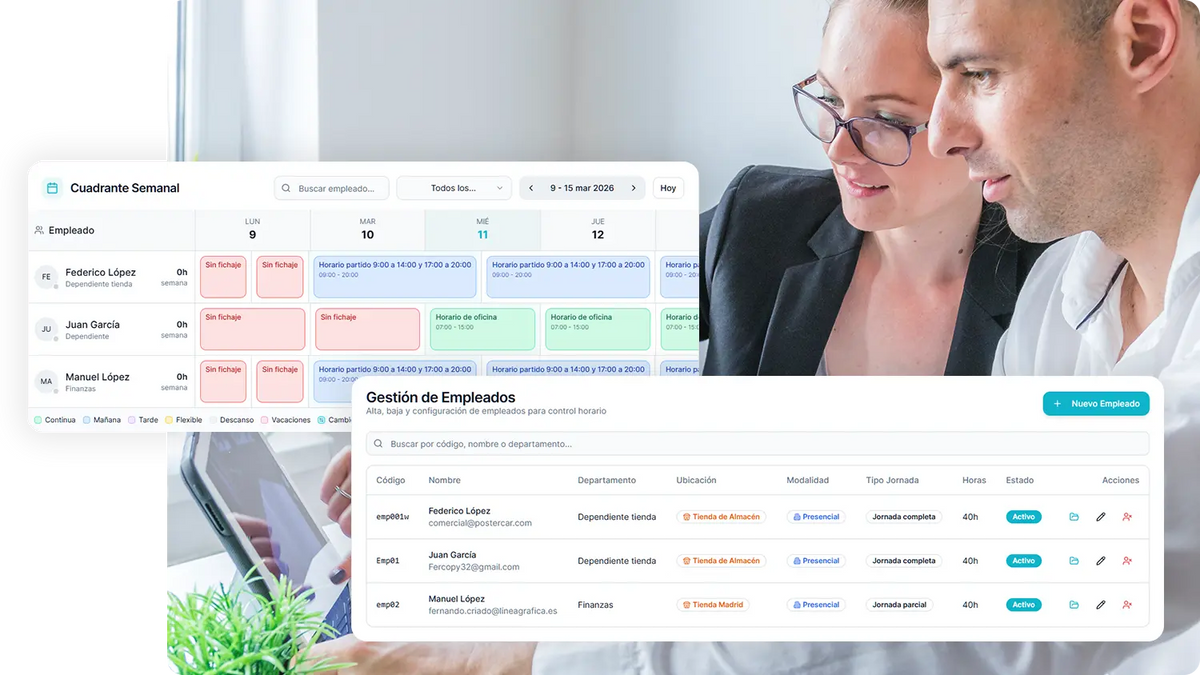 Cuadrante semanal de empleados