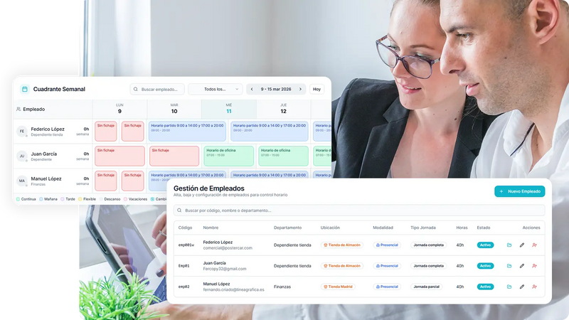 Cuadrante semanal de empleados