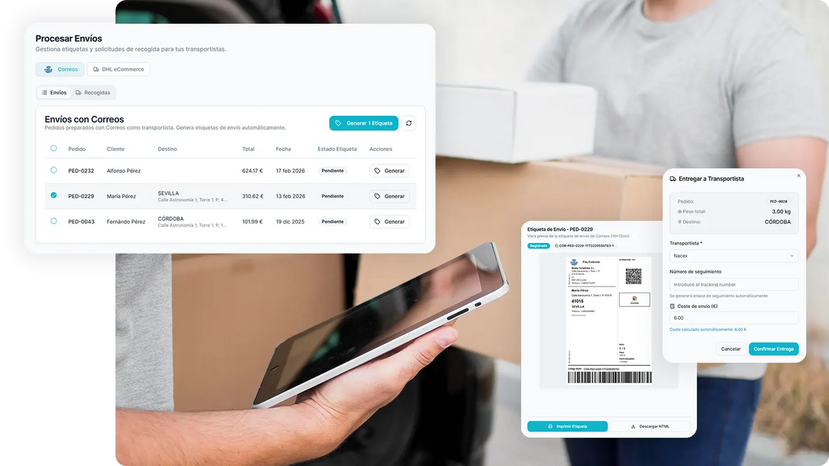 Preparación de envíos con etiqueta generada desde FactuLinker
