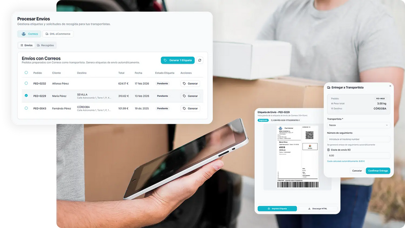 Preparación de envíos con etiqueta generada desde FactuLinker